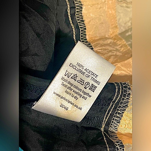 VTG skirt flared Ruffle OOAK Lithuania ethnic zipper acetate fabric plus 18 sz - Picture 8 of 9